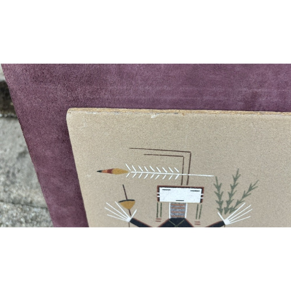 Hopi Sandpainting Indian Coyote, Dancers Signed David U Lee Sign Art Painting